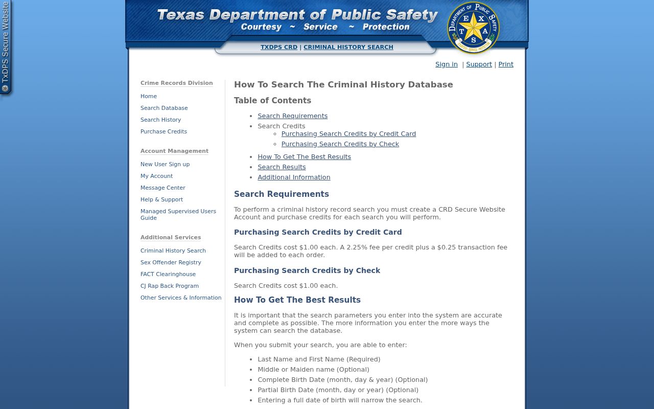 Bell County criminal history Texas DPS search help