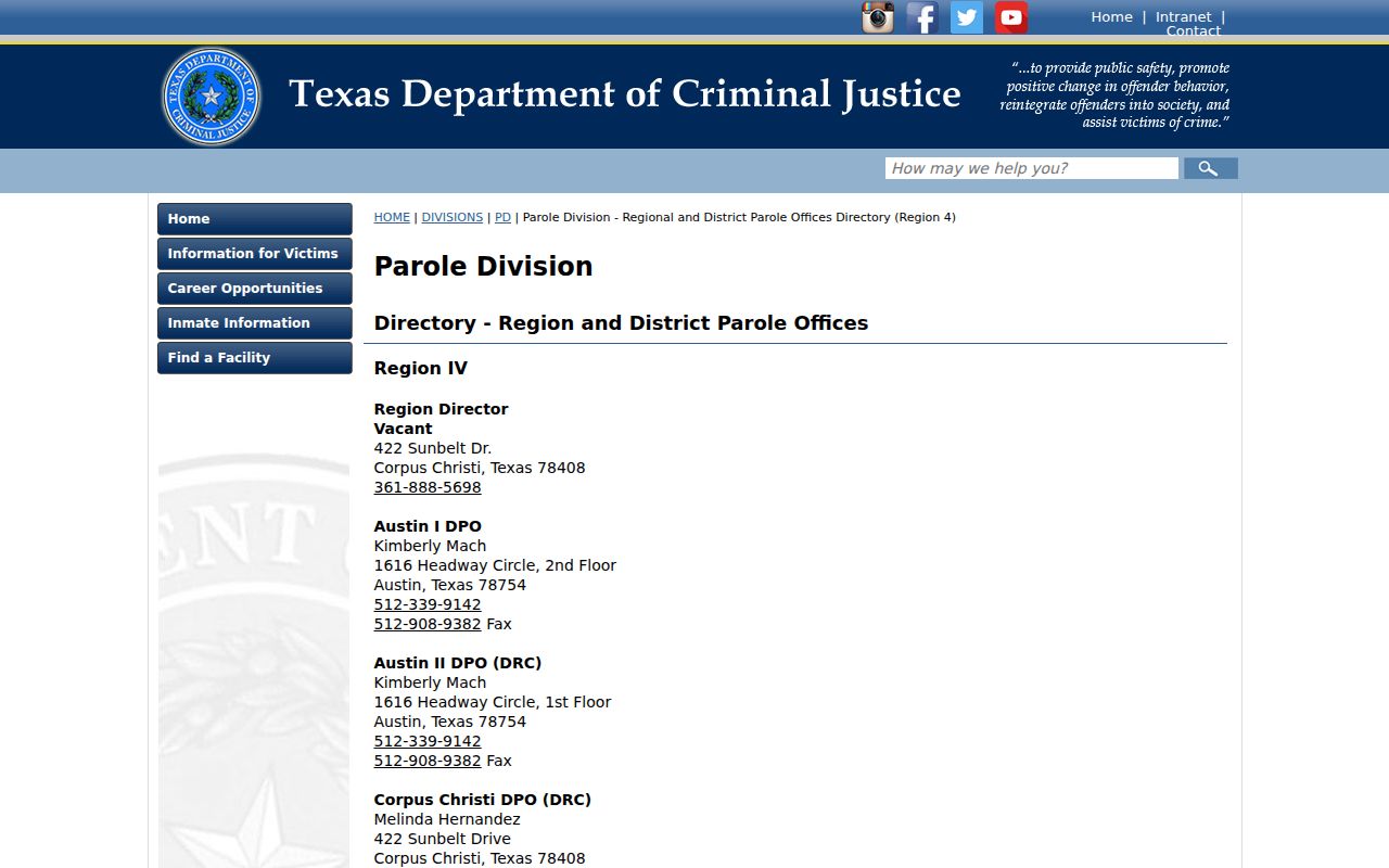 Bell County criminal history Temple parole office