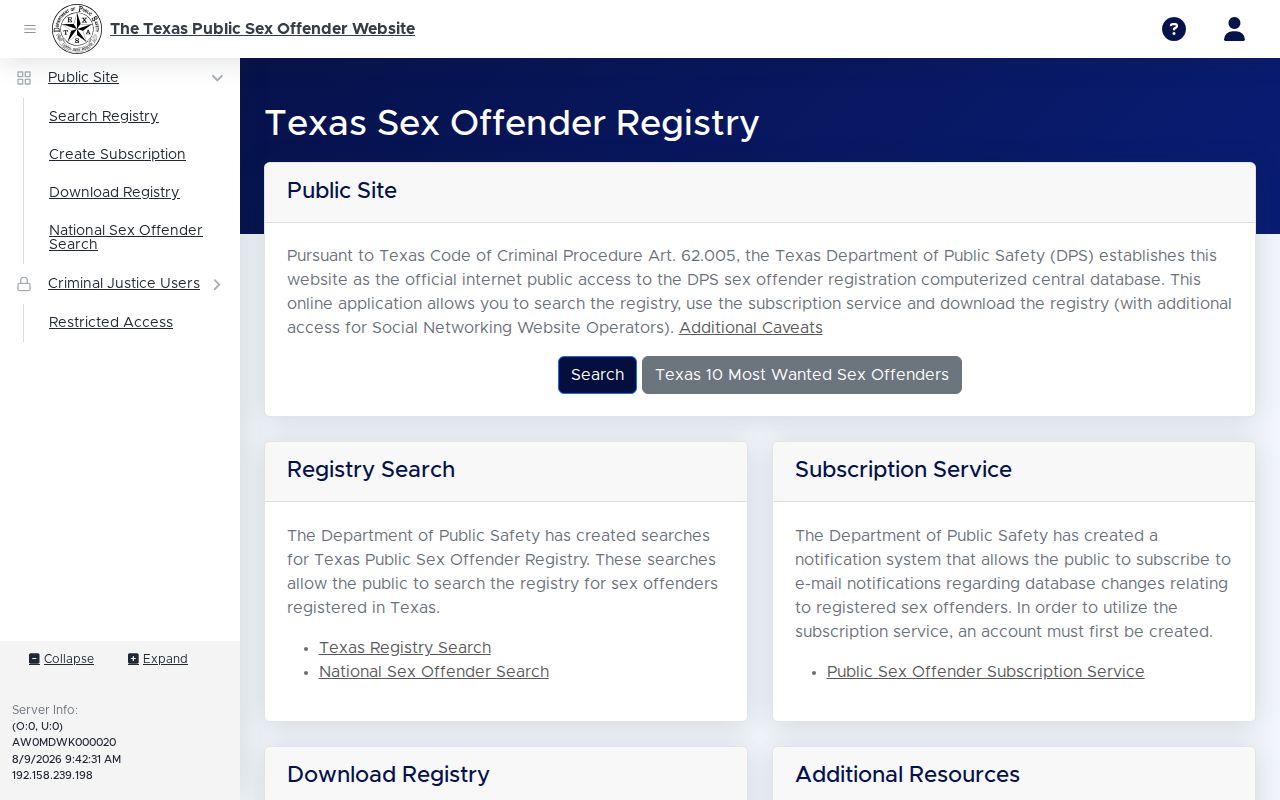 Bell County sex offender search in the Texas registry map